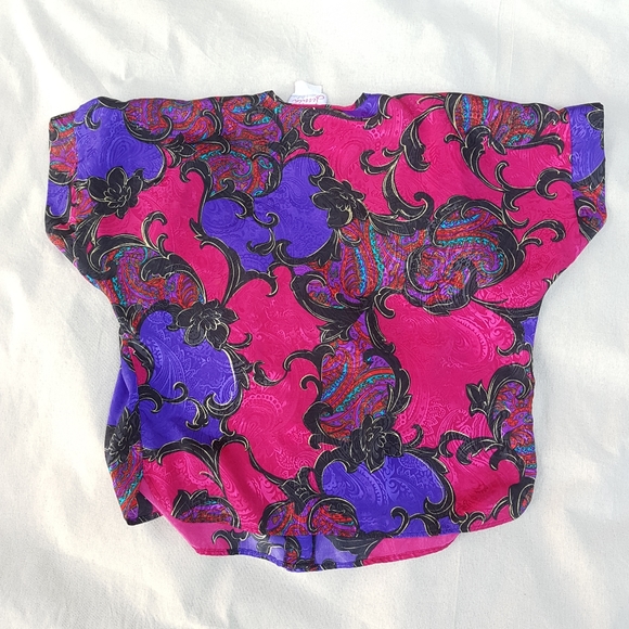Vtg Silky Paisley Lingerie Slip Set - Picture 6 of 7